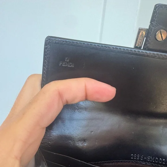 Fendi Vintage Zucca Canvas Baguette Wallet Brown Monogram with COA - Picture 9 of 10